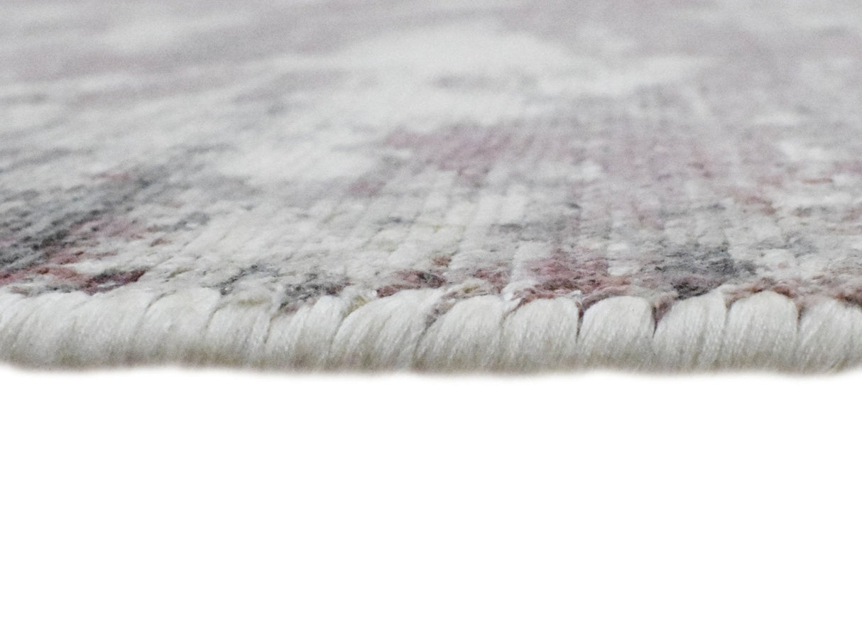 Handmade 6.6x8 Modern Abstract Red and Gray Viscose Rug