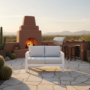 Patio All-Weather Loveseat With Thick Cushions