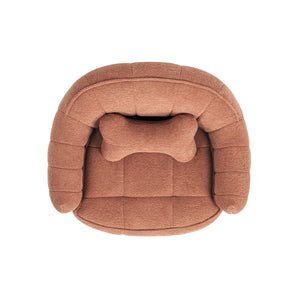 Louie 30.5" Modern Dog Sofa Bed with Bone Pillow, Medium, Spice