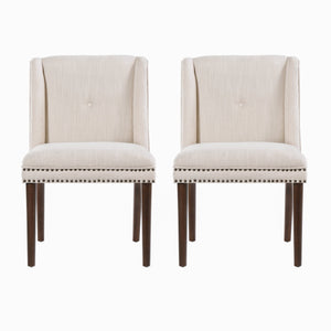 Light Luxury Rivet Upholstered Dining Chair Set of 2