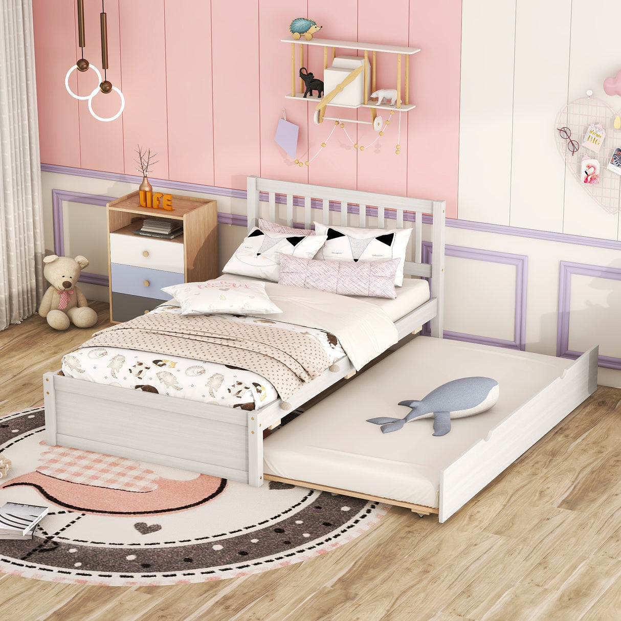 The Modern Twin Bed with Roll-Out Trundle – Refined Simplicity with Practical Comfort