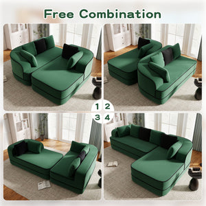 106" Teddy Fabric Boneless Sofa