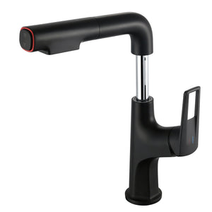 Pull Down Vessel Faucet With Lift Spout & Dual Spray Modes