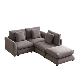 102.2 Inch Combination Modular Sofa with Ottoman Grey
