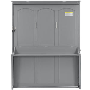 Murphy Bed With Desk, LED Lights & USB Charging Station