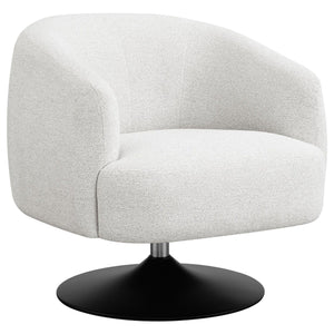 Upholstered Swivel Accent Chair, 360 Degree Rotation - Beige