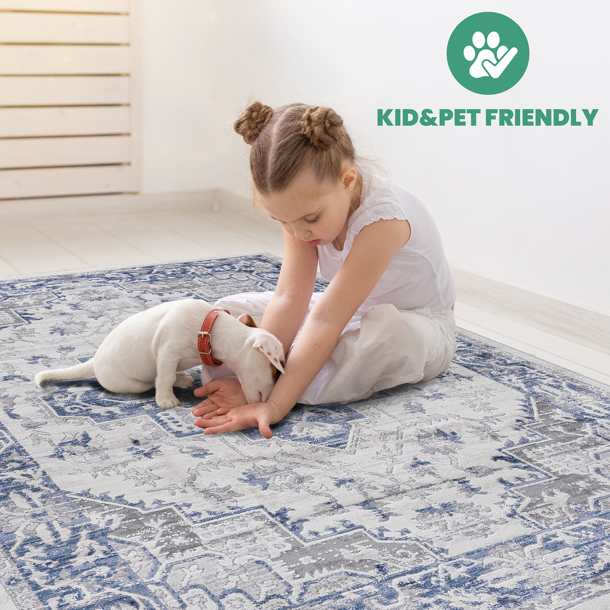 NAAR MARFI Collection Oriental Non-Shedding and Stain Resistant Area Rug