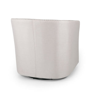 Modern Upholstered Swivel Club Chair With Nailhead Trim
