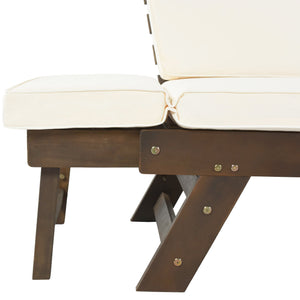 TOPMAX Outdoor Adjustable Patio Wooden Daybed Sofa Chaise Lounge