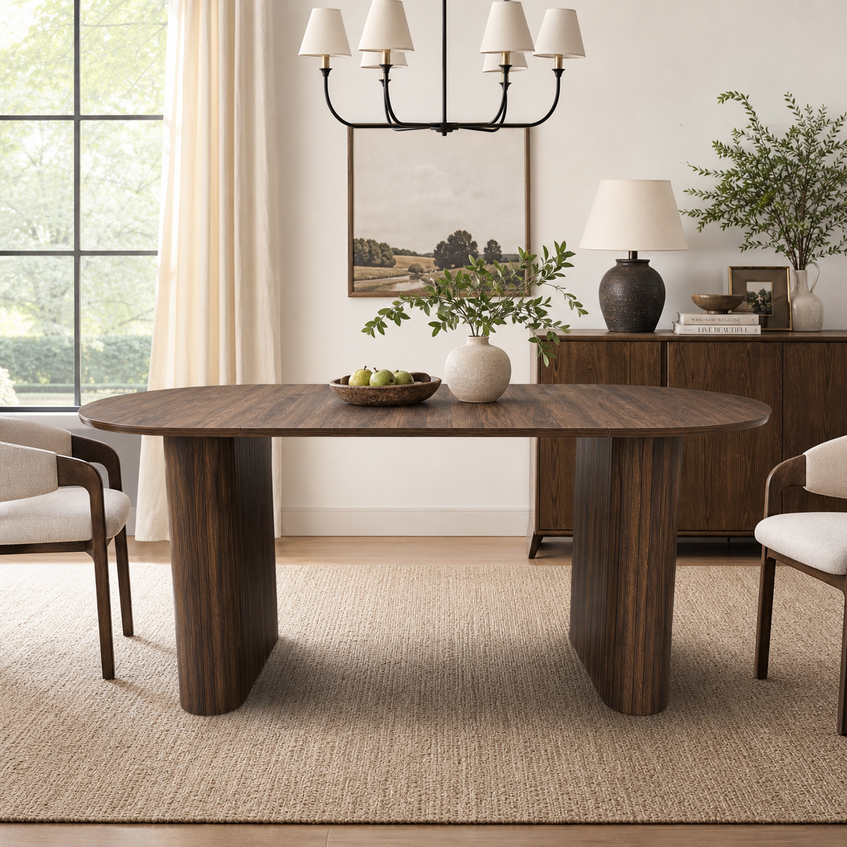 70.8" Oval Dining Table for 4-8 Persons