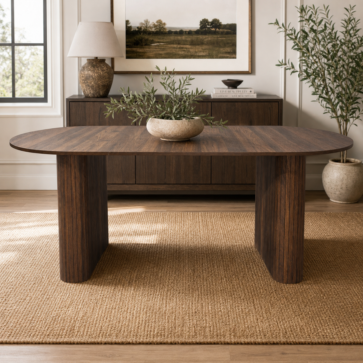 70.8" Oval Dining Table for 4-8 Persons