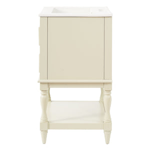 Bathroom Vanity With Sink, 2 Drawers Storage Cabinet, Open Shelf