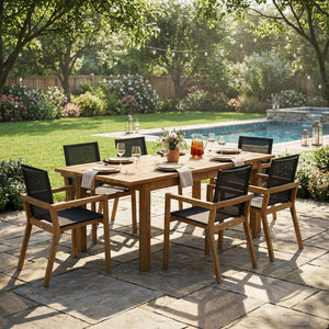 7 Pieces Acacia Wood Outdoor Dining Set