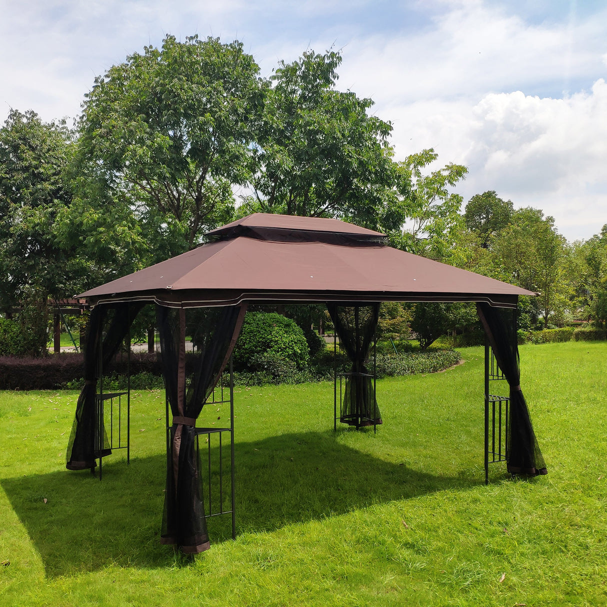 Gazebo tent with double roof & mosquito net