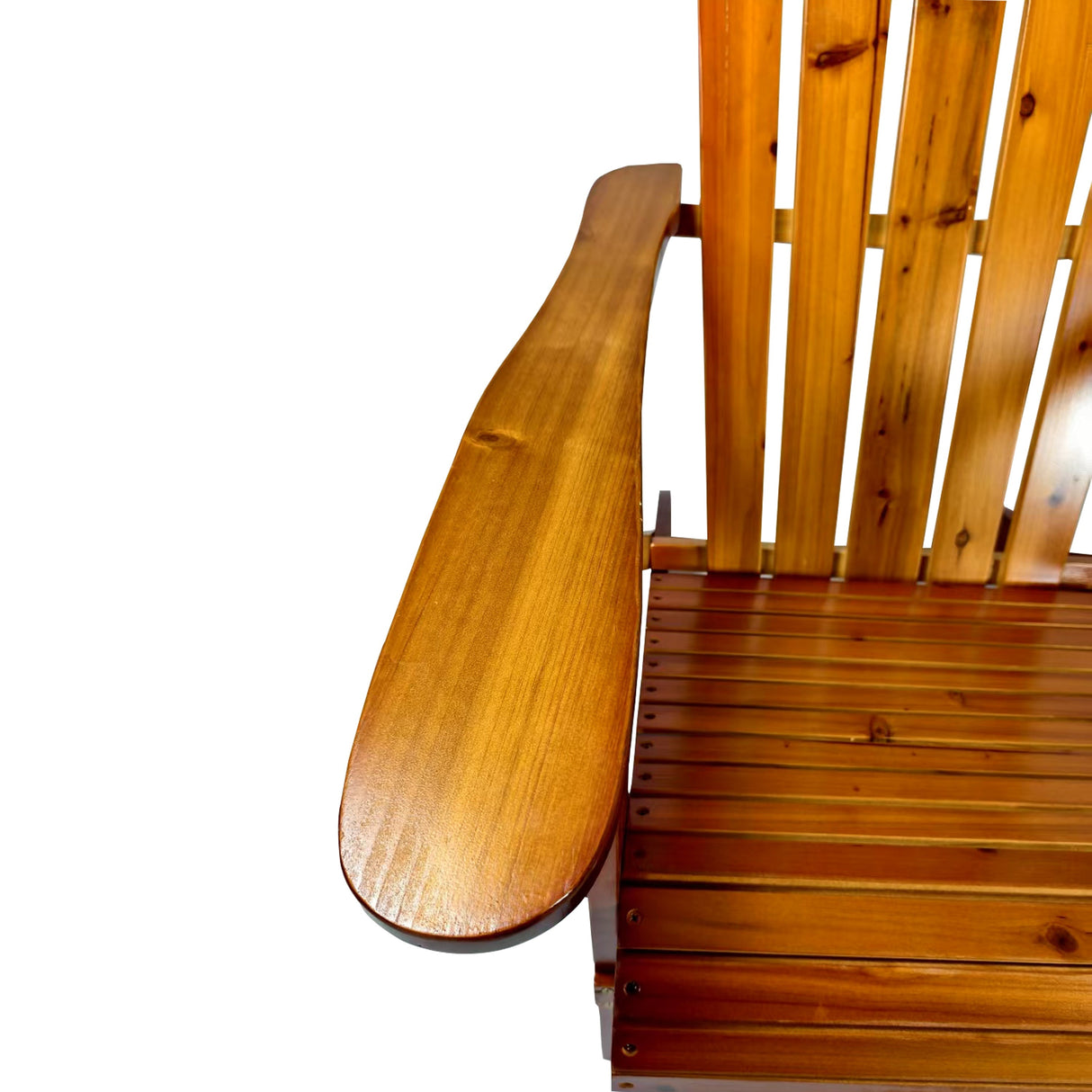 Foldable Solid Wood Adirondack Chair in Oak Finish