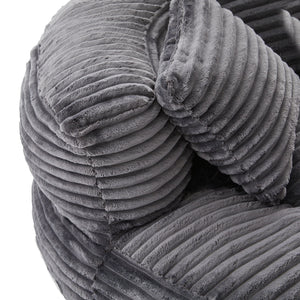 Oversized Bean Bag Chair With 3 Pillows & Armrest - Dark Gray