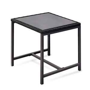 3 Pieces Patio Bistro Set Outdoor Rocking Chair with Blue Cushion for Yard Garden Poolside