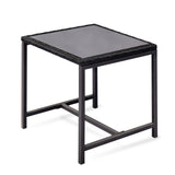 3 Pieces Patio Bistro Set Outdoor Rocking Chair with Blue Cushion for Yard Garden Poolside