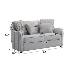 Mahler - Loveseat With 4 Pillows - Beige Linen
