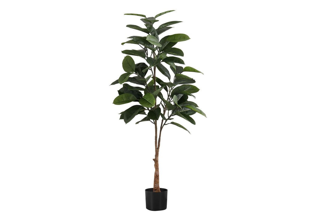 52" Tall Artificial Rubber Tree, Indoor Faux Potted Plant