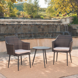 Kenneth - 3 Pieces Chat Set Outdoor Furniture - Brown Multi