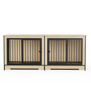 Dog Crate Furniture with Two Combined Rooms