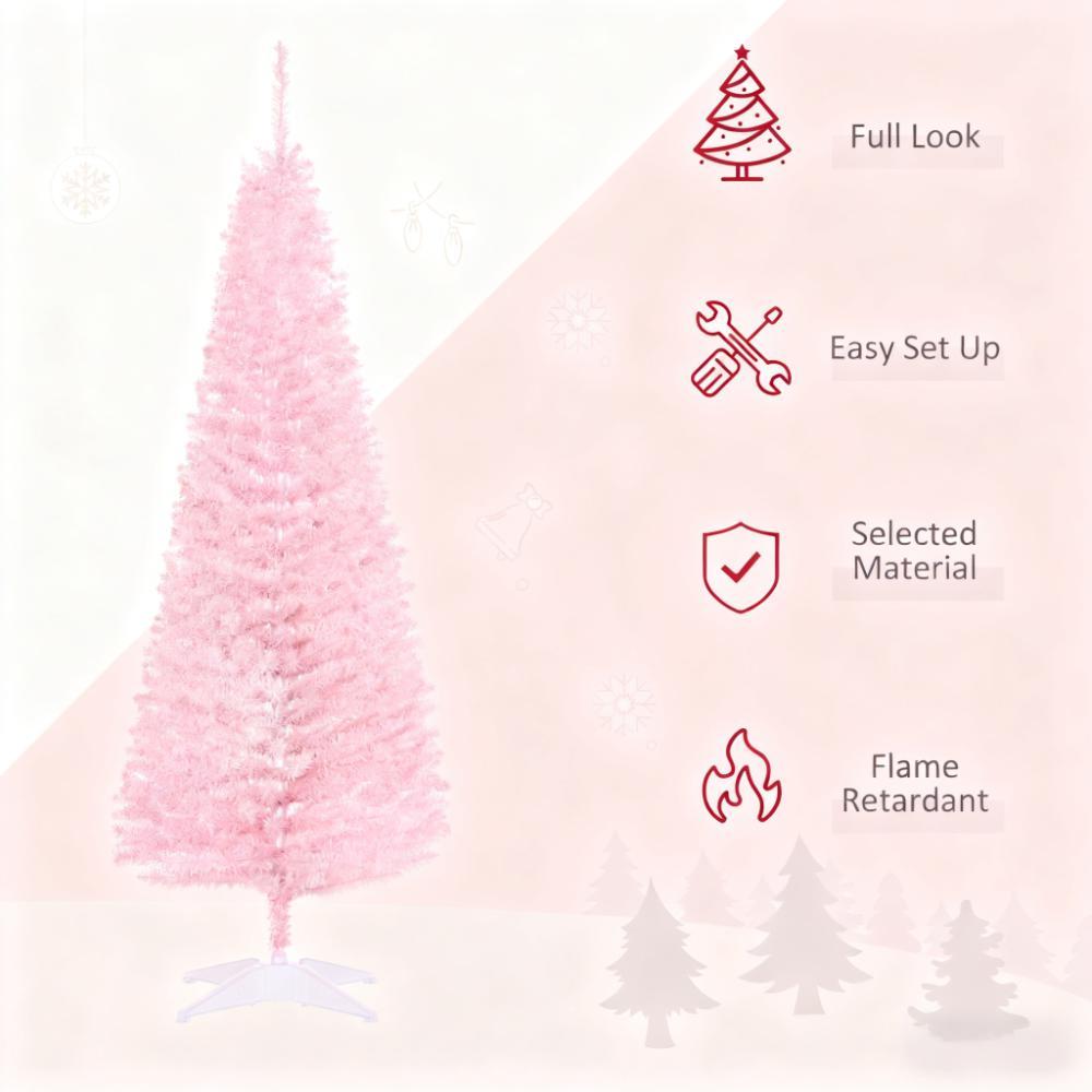 Artificial Pencil Christmas Tree Slim Design with Easy Setup
