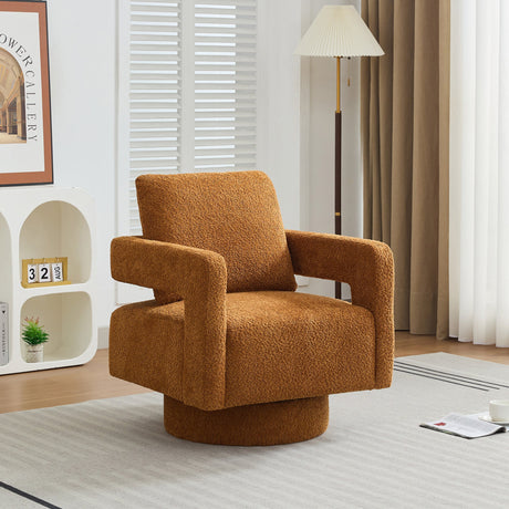 Stonewell Square Swivel Accent Chair with Open Back