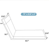 2-Piece Indoor/Outdoor Chaise Lounge Chair Cushion Set with Ties