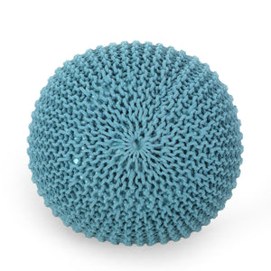 Moro - Knitted Round Pouf With Pumpkin Shape