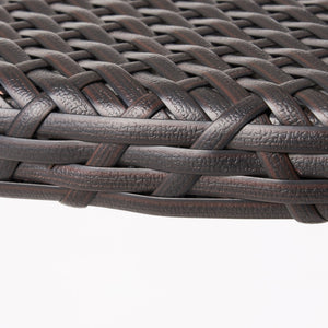 Outdoor Round Rattan Bar Table With Iron Frame - Multi Brown