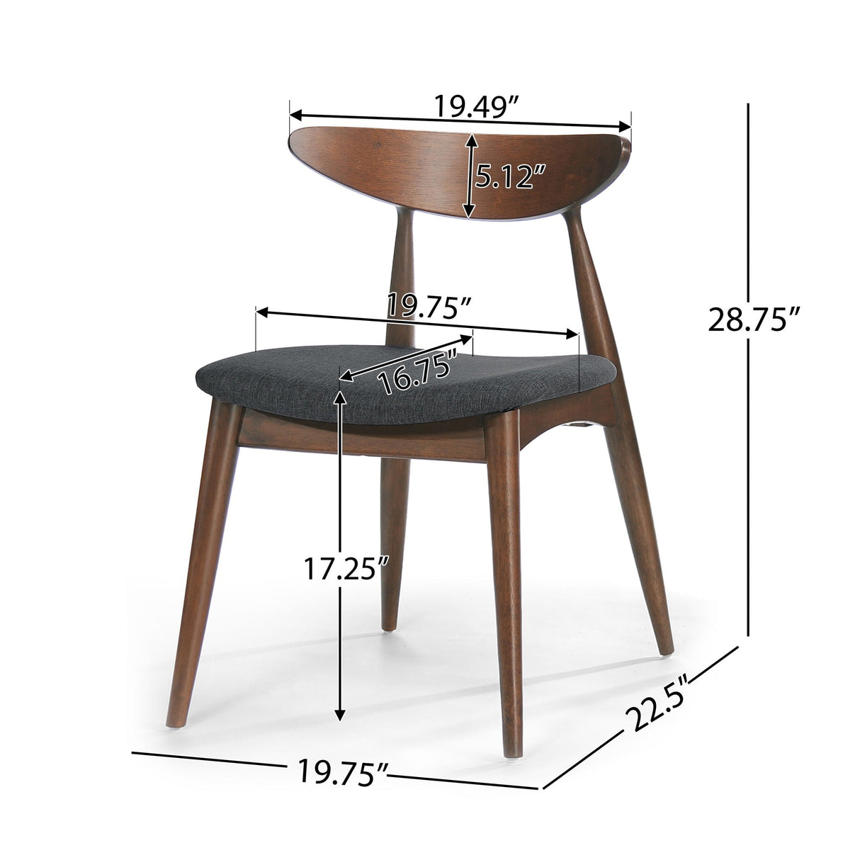 5 Piece Dining Set With Ergonomic Chairs