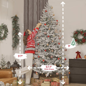 HOMCOM 9 ft Artificial Frosted Christmas Tree