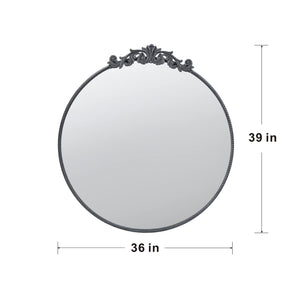 Classic Design Mirror With Baroque Inspired Frame For Bathroom, Entryway Console Lean Against Wall
