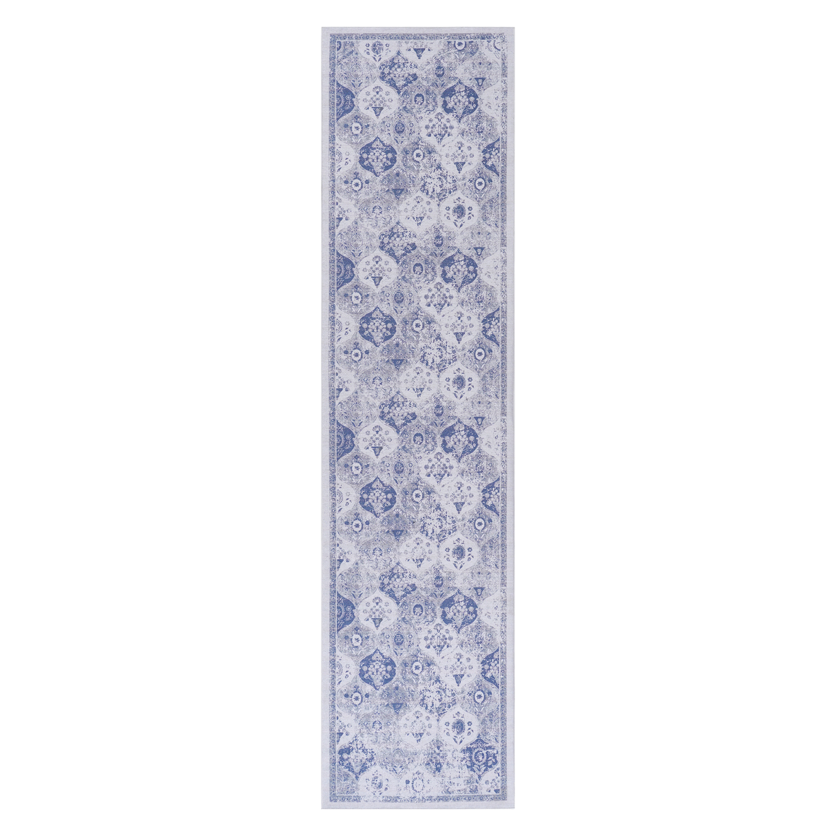 Blue area rug, washable rug, low-pile, non-slip, non-shedding, foldable, kid & pet friendly - area rugs for living room, bedroom, kitchen, dining room rug - perfect gifts, (blue, 2'6'' x 10')