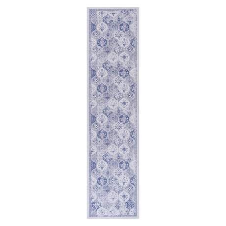 Blue area rug, washable rug, low-pile, non-slip, non-shedding, foldable, kid & pet friendly - area rugs for living room, bedroom, kitchen, dining room rug - perfect gifts, (blue, 2'6'' x 10')