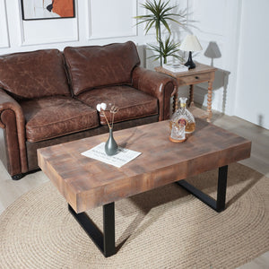 Rectangular Coffee Table With U-Shaped Legs Living Room - Multi