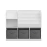 Bookcase and Bookshelf with 3 Collapsible Drawers - Pink or Dark Gray