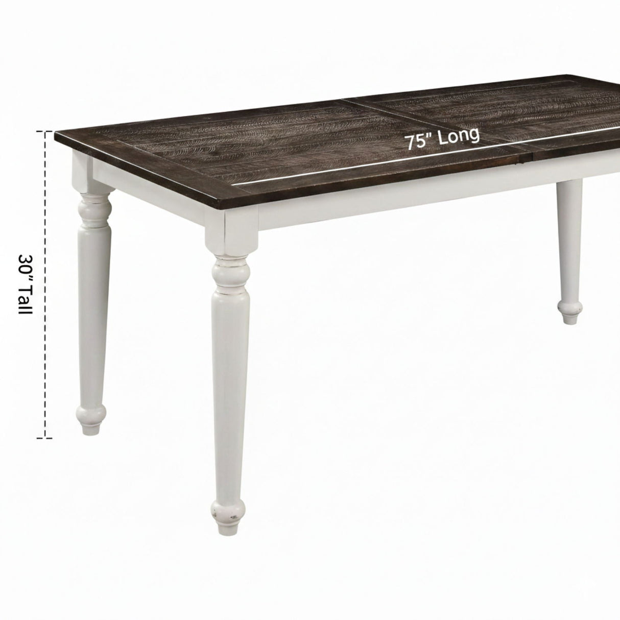 Dining Table With Leaf, Expandable - Brown