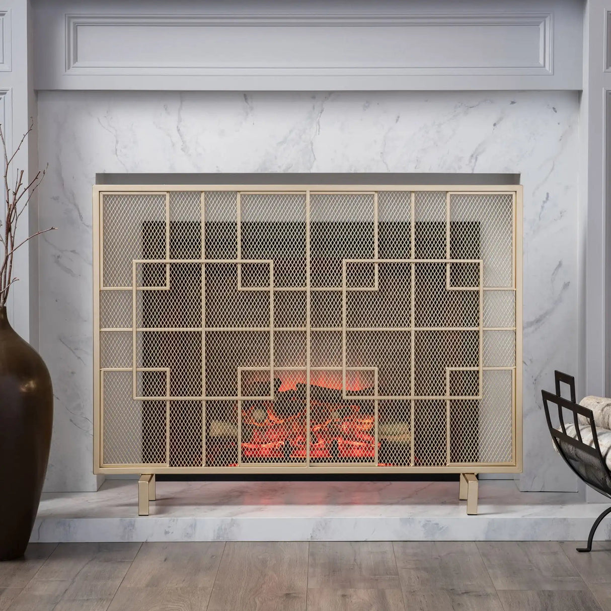 Dorothy - Modern Single Panel Iron Fire Screen