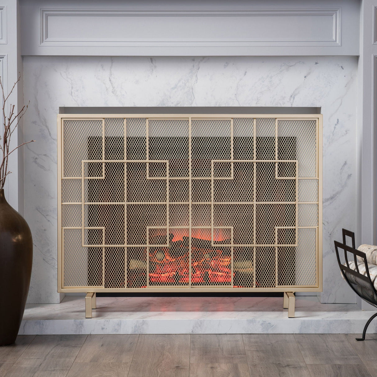 Dorothy - Modern Single Panel Iron Fire Screen