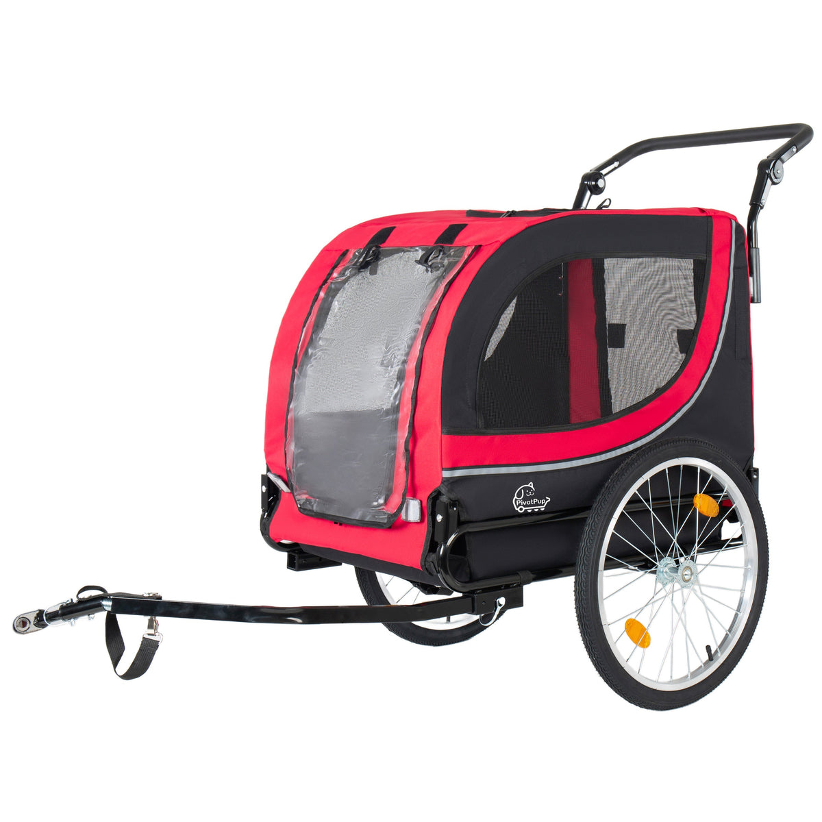 2-in-1 Bike Trailer & Pet Stroller with Steel Frame - Dark Blue, Red, or Gray