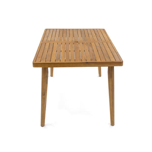 Outdoor Patio 7PCS Dining Set with Aluminum Chairs and Acacia Wood Table