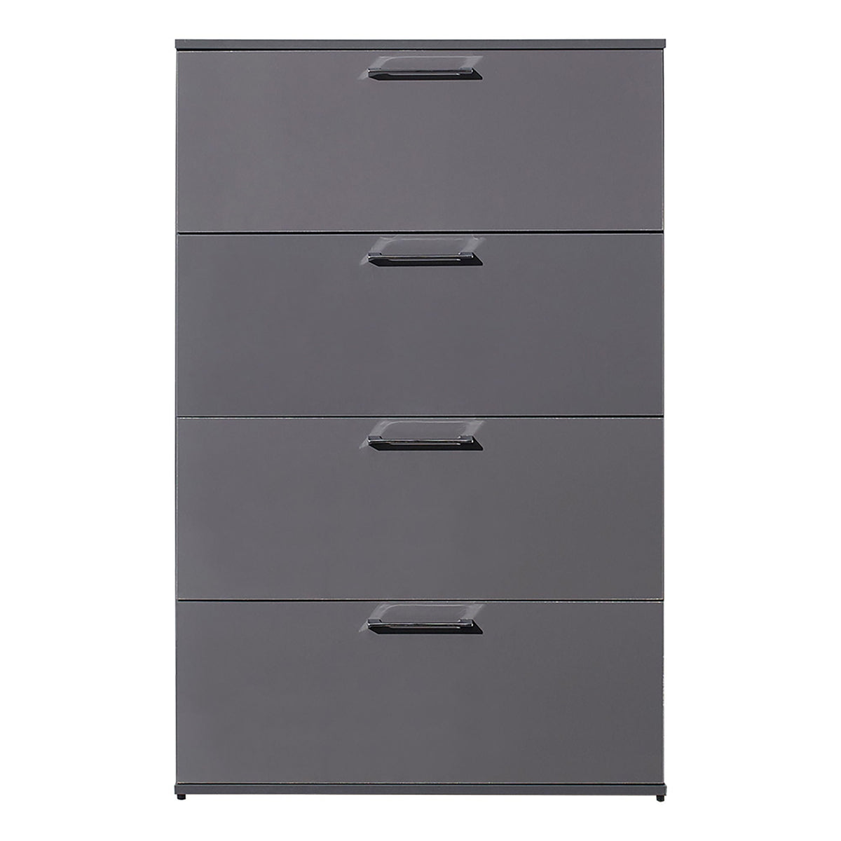Glossy 4 Drawer Jumbo Chest with Extra Deep Storage - Dark Gray or White