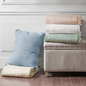 3 Piece Reversible Scalloped Edge Quilt Set Blush King/Cal King
