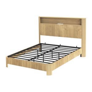 Queen Size Bed Frame With Storage Headboard