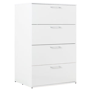 Glossy 4 Drawer Jumbo Chest with Extra Deep Storage - Dark Gray or White