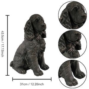 20" Bronze Finish Realistic Sitting Cocker Spaniel Dog Statue