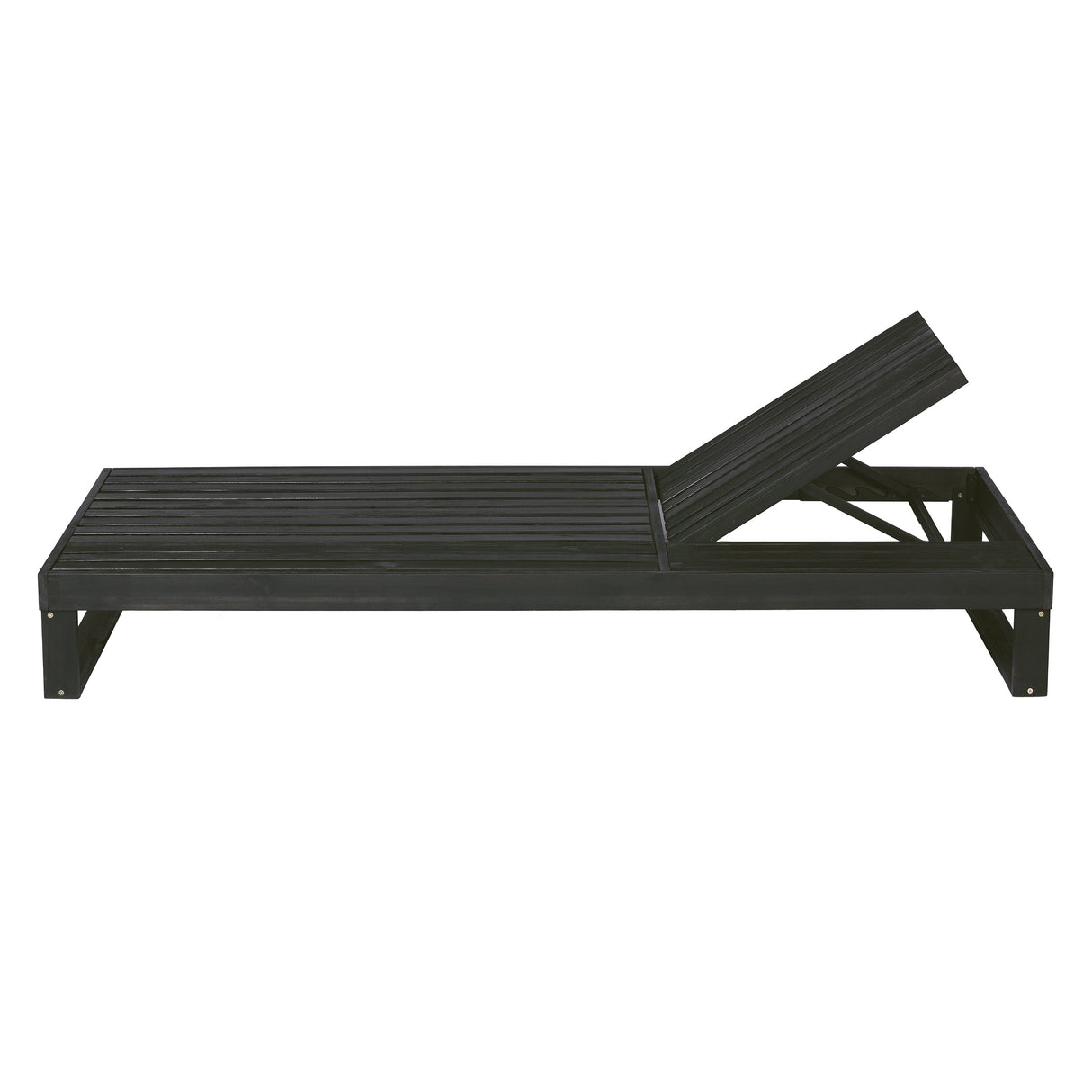 Black Acacia Wood Chaise Lounge