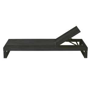 Black Acacia Wood Chaise Lounge